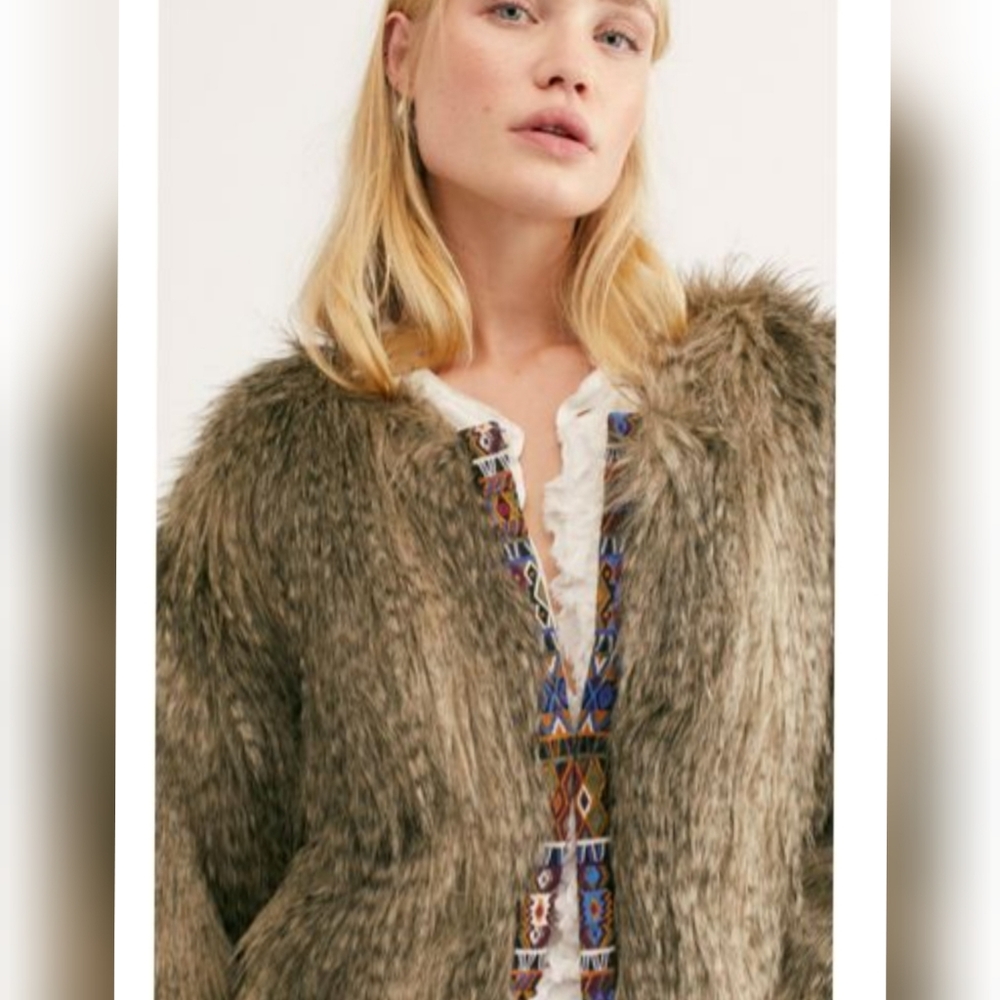 NWT Free People Faux Fur Jacket - Picture 4 of 10